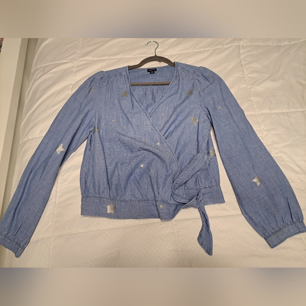 J.Crew Jeans Denim Wrap Top (NWOT)